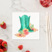 Westerse trouw cowboylaarzen bloemen aangepaste na servet (Insitu)