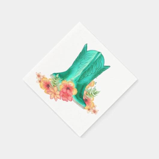 Westerse trouw cowboylaarzen bloemen aangepaste na servet (Hoek)