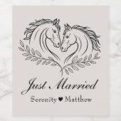 Westerse Trouw Paard Landelijk Landelijk Net Getro Wijn Etiket (Enkel label)