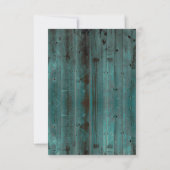 Westerse trouw RSVP-kaarten van turkoois hout RSVP Kaartje (Achterkant)