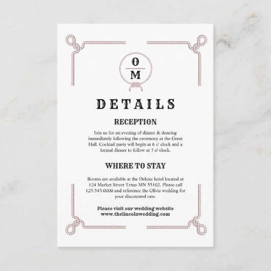 Westerse trouw rustieke cowboy bruiloft informatiekaartje (Voorkant)