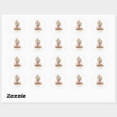 Westerse Trouwcactus Monogram Ronde Sticker (Vel)