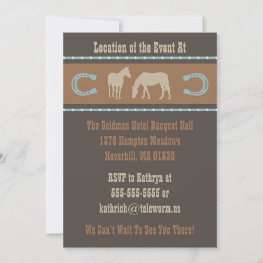 Westerse trouwfeest uitnodiging (Achterkant)