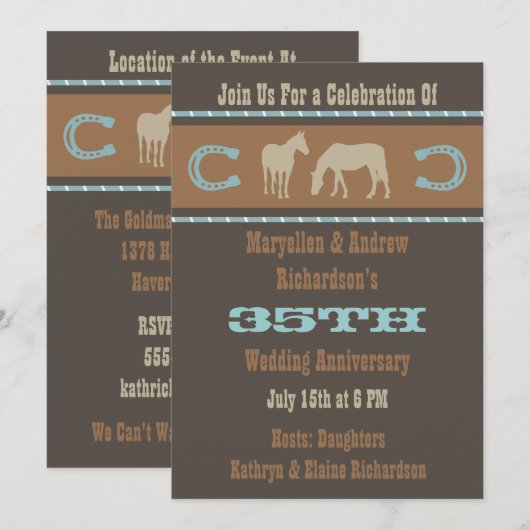 Westerse trouwfeest uitnodiging (Voorkant / Achterkant)