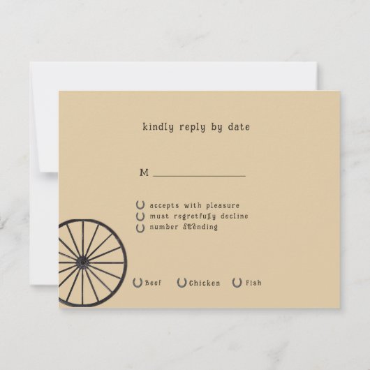 Westerse trouwtwijgframes, wagenwiel, lasso save the date (Achterkant)