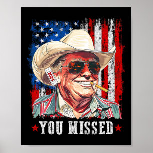 Westerse Trump Cowboy Je hebt Trump 2025 Amerika g Poster