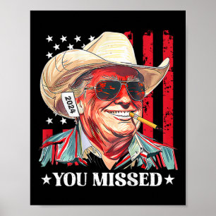 Westerse Trump Cowboy Je hebt Trump 2025 VS-vlag g Poster