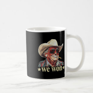 Westerse Trump Cowboy We Won Amerikaanse Vlag Cowb Koffiemok