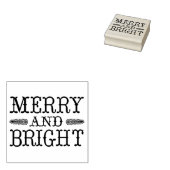 Westerse Type Merry And Bright Kerstmis Rubberstempel (Gestempeld)