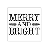 Westerse Type Merry And Bright Kerstmis Rubberstempel (Afrduk)