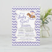 Westerse Uitnodiging voor een COWGIRL Meisje Baby  (Staand voorkant)