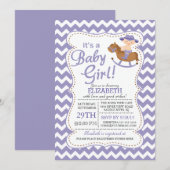 Westerse Uitnodiging voor een COWGIRL Meisje Baby  (Voorkant / Achterkant)