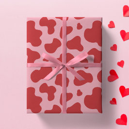 Westerse Valentijnsdag Koeienprint Cowgirl Roze Ro Cadeaupapier