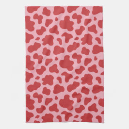 Westerse Valentijnsdag koeienprint cowgirl roze ro Theedoek
