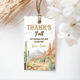 Westerse verjaardag bedankt-tag cadeaulabel