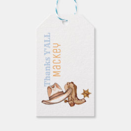 Westerse verjaardagsfeestje papieren bord eerste r cadeaulabel