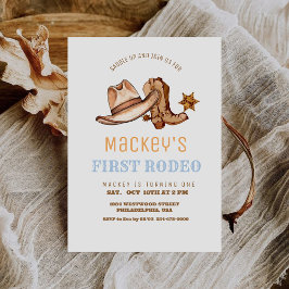 Westerse verjaardagsfeestje voor jongens eerste ro kaart