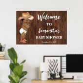 Westerse verwelkoming Kleine AA Cowboy Baby Shower Poster (Thuiskantoor)