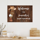 Westerse verwelkoming Kleine AA Cowboy Baby Shower Poster (Keuken)