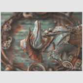 Westerse Victoriaanse Steampunk Dame Gator Decoupa Tissuepapier (Voorkant)