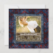 Westerse vintage afstudeerfoto kaart USA Star (Achterkant)