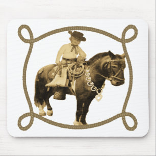 Westerse vintage cowboy op paard muismat