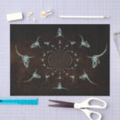 Westerse vintage donkerbruine turquoise textuur st tissuepapier (Craft)
