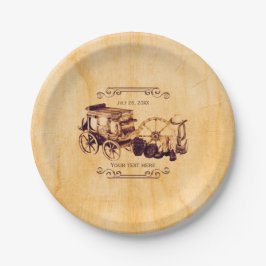 Westerse Vintage Landelijke Elegante Bruiloft Papieren Bordje