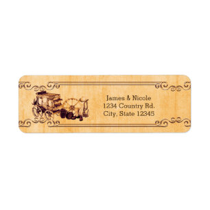 Westerse vintage landelijke elegante trouwuitnodig etiket