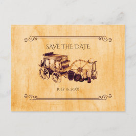 Westerse Vintage Landelijke Trouw Save The Date Aankondigingskaart