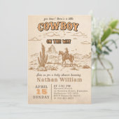 Westerse Vintage Rodeo Baby Shower Uitnodiging (Staand voorkant)