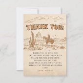Westerse Vintage Rodeo Cowboy Bedankkaart (Voorkant)