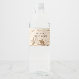 Westerse Vintage Rodeo Verjaardag Waterfles Etiket