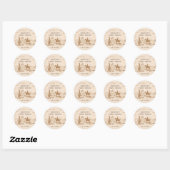 Westerse Vintage Rodeo Verjaardagssticker Ronde Sticker (Vel)