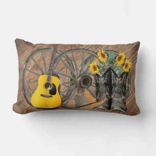 westerse Wagon Wheel Gitaar Cowboylaarzen Zonneblo Kussen