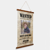 Westerse Wanted Poster Verjaardag Hangend Wandkleed (Gebogen)