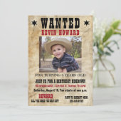 Westerse Wanted Poster Verjaardag Kaart (Staand voorkant)