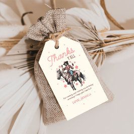 Westerse Wild West Cowgirl Verjaardag Bedankt Cadeaulabel