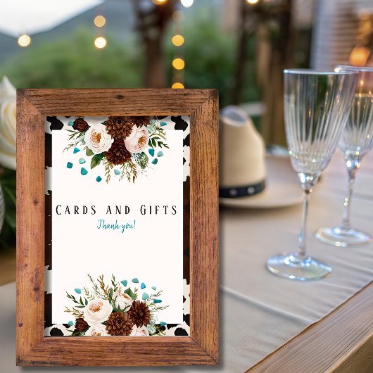 Westerse Wilde Bloem Turquoise "Kaarten & Cadeaus" Kaart