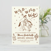 Westerse Wilde Wilde Bruid Bachelorette Feest Kaart (Staand voorkant)