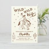 Westerse Wilde Wilde Bruid Bachelorette Feest Kaart (Staand voorkant)