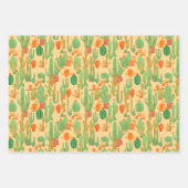 Westerse Woestijn Cactus Bloem Patroon Inpakpapier Vel (Voorkant 2)