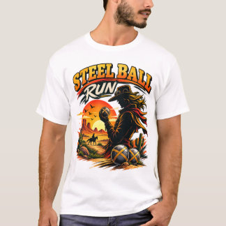 Westerse Woestijn Ruiter Retro Silhouet T-shirt