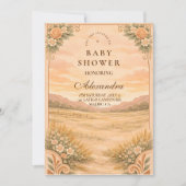 Westerse Woestijn Wilde Bloem Baby Shower Kaart (Voorkant)