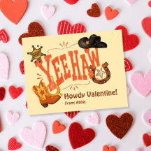 Westerse YeeHaw Howdy Valentijnskaart
