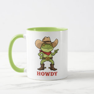Westerse Yeehaw Kikker Howdy Kikker Grappige Cowbo Mok