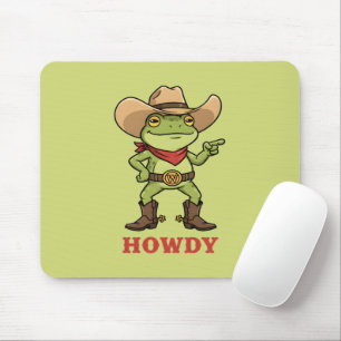 Westerse Yeehaw Kikker Howdy Kikker Grappige Cowbo Muismat