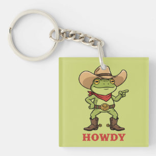 Westerse Yeehaw Kikker Howdy Kikker Grappige Cowbo Sleutelhanger