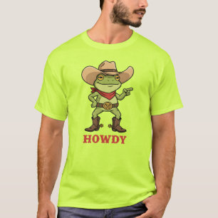 Westerse Yeehaw Kikker Howdy Kikker Grappige Cowbo T-shirt