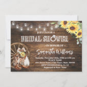 Westerse Zonnebloem Bruidsdouche Landelijke Bruilo Kaart (Voorkant)